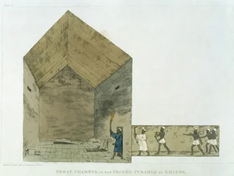 The Great Chamber in the Second Pyramid of Ghizeh, Discovered by Giovanni Belzoni, Plate 12 from 